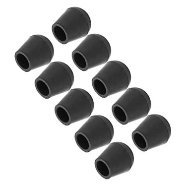 Imagem de Cryfokt Ponta de Cana de Caminhada Antiderrapante, Pontas de Muleta Redondas de Borracha de Baixo Ruído para Pés de Cadeira de Banho, 10 Peças