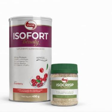 Imagem de Kit Isofort Beauty 450g + Isocrisp Plant 60g Vitafor Proteína com Colágeno Verisol® + Proteína Vegetal Crocante (450, Cranberry)