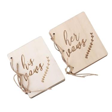 Imagem de GLOGLOW Suprimentos para Casamento Corda de Madeira e Cânhamo, Pacote Com 2, 10,5 X 8 Cm, Design Rústico para Cerimônias e Aniversários Livretos de Votos de Casamento, Nan (Estilo 3)