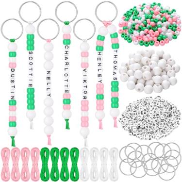 Imagem de Landical 564 peças kit de fabricação de chaveiros de golfe faça você mesmo bola de basquete conjunto de chaveiros artesanais ajustáveis com letras esportivas tema esportivo lembrancinha de festa