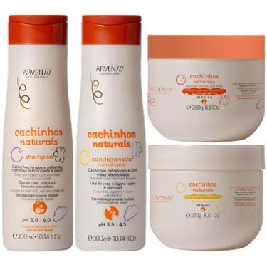 Imagem de Kit Arvensis Cachinhos Naturais Linha Infantil 4 Produtos Completo Cre