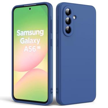 Imagem de Capa de telefone de cor sólida para Samsung Galaxy A36 5G, capa ultrafina de TPU à prova de choque, capa de telefone macia resistente a quedas, azul