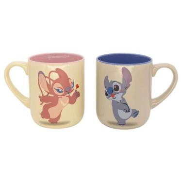 Imagem de Kit Caneca Stitch e Angel Namorados Zona Criativa 400ml 10026384