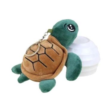Imagem de Brinquedo De Pelúcia De Tartaruga Macia Para Crianças, Chaveiro De Ani