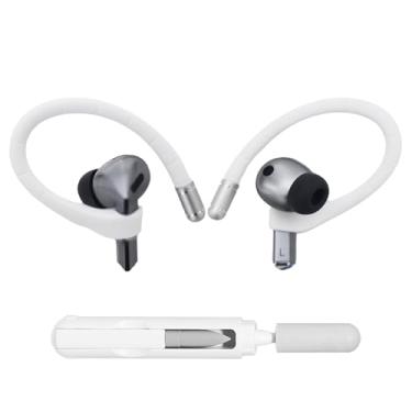 Imagem de Adhiper Ganchos de ouvido de fio de memória projetados para Samsung Galaxy Buds 3 Pro e Galaxy Buds 3 [cordão antiperda adicional e kit de limpeza 3 em 1], acessórios esportivos antiderrapantes