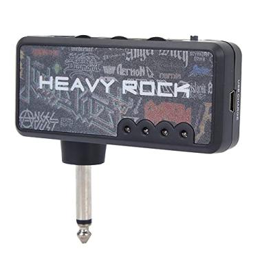 Imagem de Generic Amplificador de Fone de Ouvido Com Plugue de Guitarra Elétrica Recarregável Portátil Com Efeito de Distorção Integrado para Guitarristas e Entusiastas de Música Preto