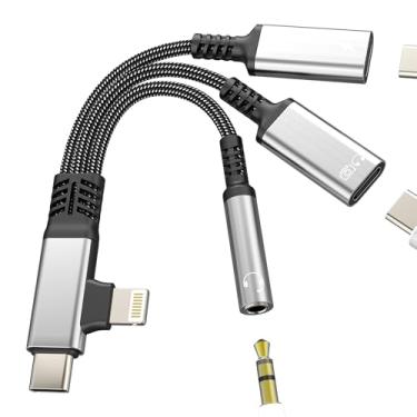Imagem de Adaptador de fone de ouvido USB C OTG de dados (19.4 cm²) Lightning Aux Audio para iPhone 17 16 15 14 Pro Max 3,5 mm Jack Splitter Cable Dongle Charger tipo C para iPad Dual Charging Car compatível