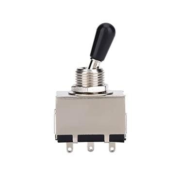 Imagem de Generic Interruptor de Alternância de 3 Vias para Guitarra Elétrica Construção de Metal Durável para Estilo LP Com Peça de Reposição de Ponta Preta Conveniente para Transportar para Guitarristas