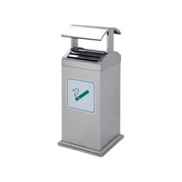 Imagem de Eliminação de pontas de cigarro Coluna de cinzas à prova chuva para áreas públicas, lixeira aço inoxidável para rua externa