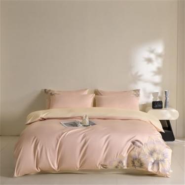 Imagem de Jogo de cama de algodão com bordado de flores, capa de edredom para solteiro, casal, queen e king, cor 5, solteiro 150x200, 3 peças