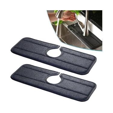 Imagem de Protetores de Pia para Torneira Cozinha 4 Peças Absorventes Microfibra Banheiro RV Prevenidor Manchas Água -Slip Fácil Limpar e Presente Prático Uso D