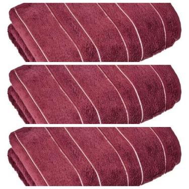 Imagem de Kit 3 Toalhas de Lavabo 500gr 100% Algodão Flow Premium Cavhome, Bordô