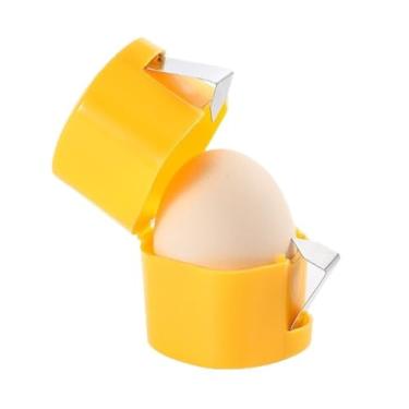 Imagem de Abridor de casca de ovo, cortador de casca de ovo atualizado 2026, separador de descascador de ovos de aço inoxidável para ovos crus, ovos cozidos, utensílios de cozinha (Amarelo)
