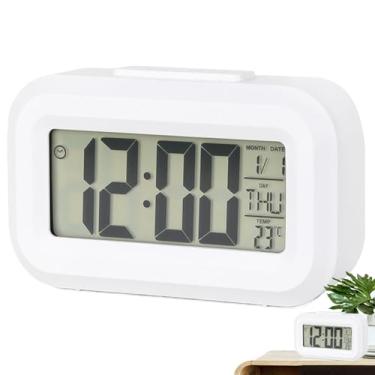 Imagem de Relógio de mesa digital, Despertador digital - Despertador de mesa - Despertador digital pequeno para quarto, relógio de mesa de cabeceira elétrico com exibição de números grandes