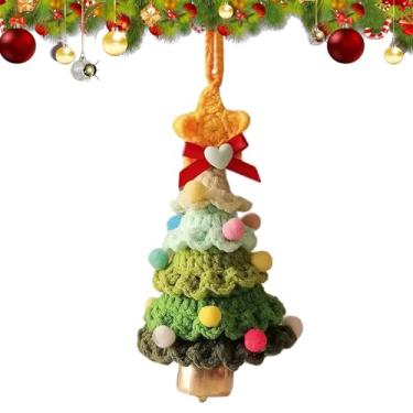 Imagem de Enfeites de malha para árvores de Natal, Enfeites de Natal de crochê - Ornamento da decoração da forma da árvore de Natal | Enfeites decorativos de árvore de Natal, pingentes de Natal pendurados em ca