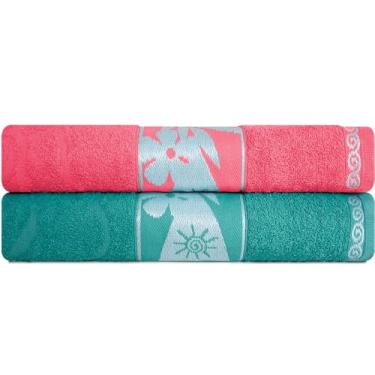 Imagem de Jogo de Toalha Praia e Piscina Banhão Gigante 100% Algodão Felpuda 2 Peças Marcotex