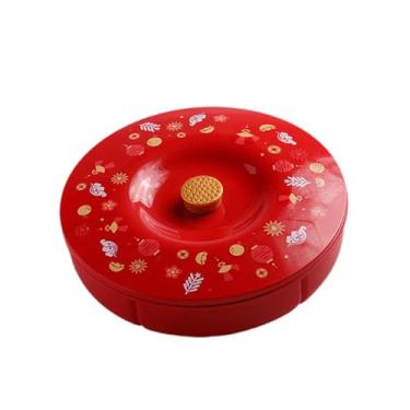 Imagem de Generic Bandeja de servir dividida, prato de frutas, travessa tradicional chinesa para petiscos, aperitivos, sobremesas e guloseimas para festas de Ano