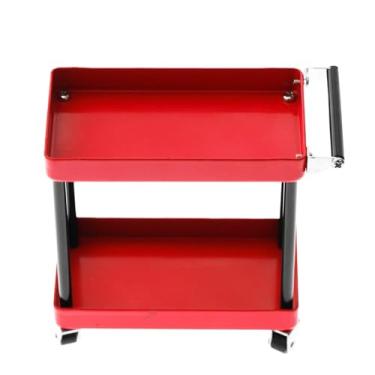Imagem de Naroote Carrinho de Ferramentas de Metal Móvel Conveniente para Reparo de Modelo Em Escala 1/8 1/10 /12/16, Conjunto de Acessórios RC Vermelho (#3)