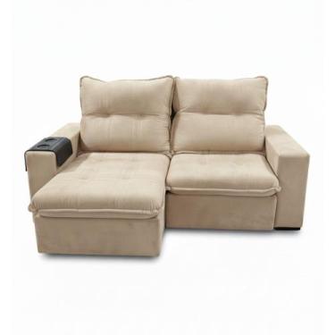 Imagem de Sofá Luiza Bom Pastor 3 Lugares 2,00 m Veludo Luxo Bege