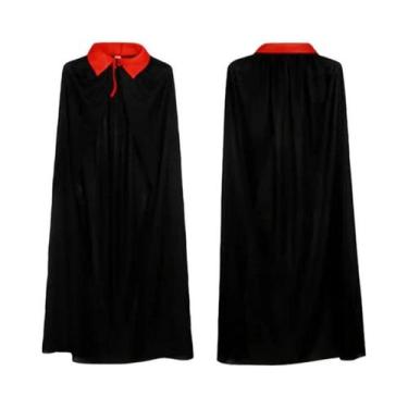 Imagem de Capa De Vampiro Vermelha E Preta Para Crianças E Adultos, Capa Com Cap