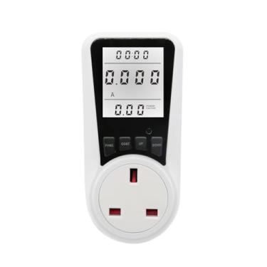 Imagem de Amgei Saída do medidor de potência, monitor LCD, uso de eletricidade, medidor de energia, watt, tensão, testador, potência, KWH, analisador de consumo, monitor com luz de fundo, saída CA 230 V ~ 250 V