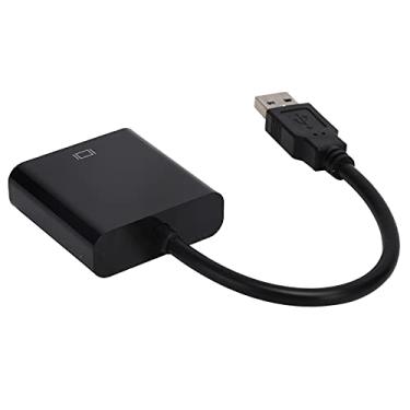 Imagem de Generic Cabo Adaptador de Comutação de Tela Principal Conversor USB3.0 Fêmea de 15 Pinos para VGA para Desktops, TVs de Alta Definição - Design Compacto (Preto)