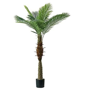 Imagem de SLGGPJBU Plantas falsas planta artificial árvore artificial decoração moderna coqueiro vaso sala de estar hotel decoração de flores falsas plantas artificiais interior ao ar livre, 160 cm
