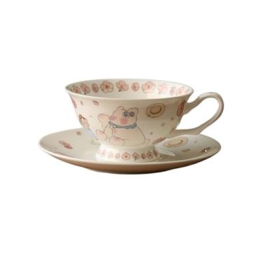 Imagem de x3anggyt5 Caneca Xícara Bone China Xícaras de Café e Pires Moda Leve Luxo Conjunto de Chá da Tarde Britânico Pires Copos de Chá Criativos Caneca de Café/Chá