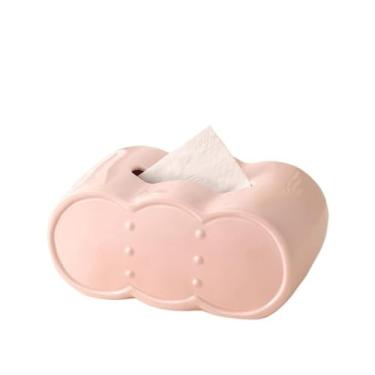 Imagem de x3anggyt5 Caixa de lenços quadrada de cerâmica para casa quarto sala de estar mesa organizador de caixa de lenços (rosa)