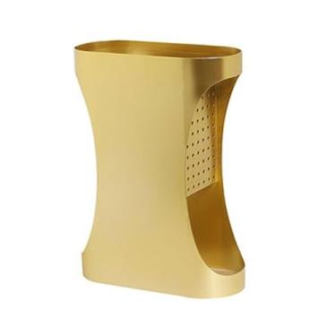 Imagem de x3anggyt5 Suporte interno para guarda-chuvas para porta frontal, balde de metal para guarda-chuvas longos economiza espaço (ouro)