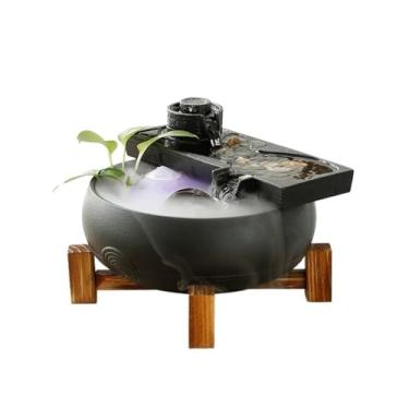 Imagem de Ornamentos de água de circulação interna, ornamentos de fonte de aquário de água corrente para decoração de escritório em casa, decoração de casa