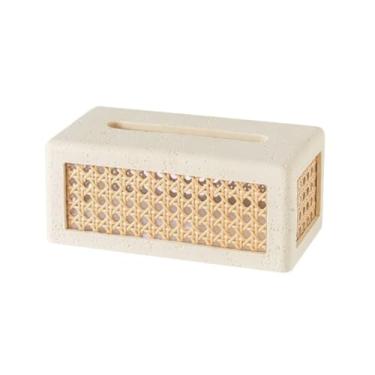 Imagem de Organizador prático leve de luxo para caixa de lenços de arenito para sala de estar organizador dispensador facial de guardanapo de mesa de alta qualidade