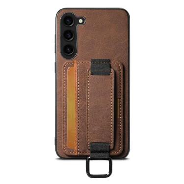 Imagem de LYJSMGZ Capa à prova de choque para Samsung Galaxy S26 Ultra/S26 Plus/S26, compartimento para cartão, capa leve e fina anti-impressão digital, marrom, S26 Ultra