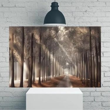 Imagem de Arte de parede em tela rústica vintage Winter Wonderland Snowy Path - Pôster sem moldura de 20 x 30 cm - Ideia de presente para decoração de casa e escritório para sala de estar, quarto, cozinha e