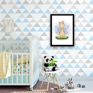 Imagem de Quadro Decorativo Infantil Estilo Aquarela Girafinha 45X34Cm