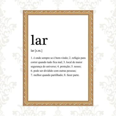 Imagem de Quadro Moldura Dourada Lar Significado 33X24Cm