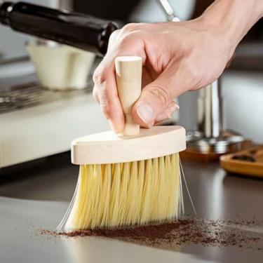 Imagem de Escova de limpeza de mesa, cerdas macias, multiuso, para café, teclado de carro, design de pendurar para casa e escritório, madeira