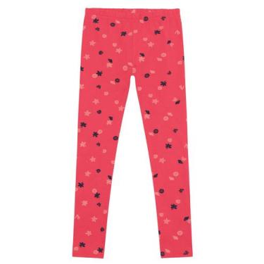 Imagem de Calça legging infantil menina estrelada em cotton Brandili, 10, Vermel