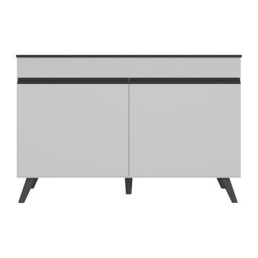 Imagem de Balcão Cozinha Gabinete Pia 120cm 2 Portas Veneza Multimóveis V3738 Branco/preto Branco/preto