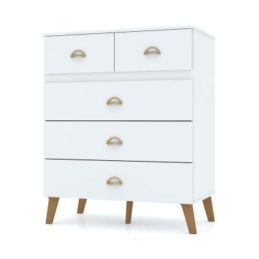 Imagem de Cômoda Para Quarto 05 Gavetas Milão Branco - Pallazio