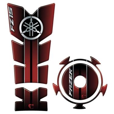 Imagem de Kit Protetor Tanque E Bocal Adesivo Moto Yamaha Fz15 Ano 2022/2023 Vermelho