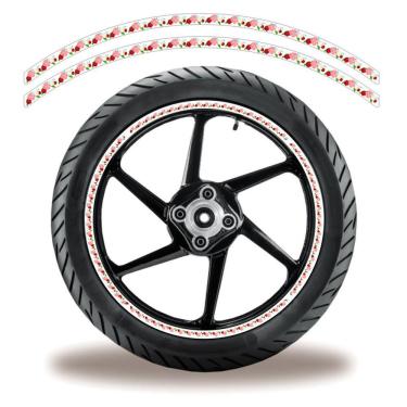 Imagem de Friso De Roda Adesivo Refletivo Flores Rosa Claro Rosa