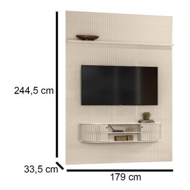 Imagem de Combo Home Suspenso + Painel Para Tv 60 Polegadas New Monte Carlo - 7 Decor Calacata E Off White