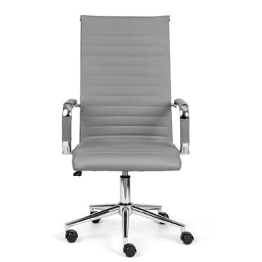 Imagem de Cadeira Esteirinha Presidente Eames Escritório Couro Charles (Cinza)