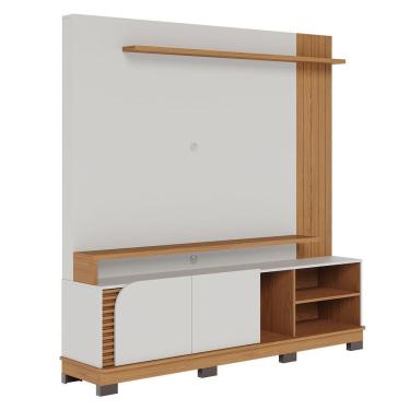 Imagem de Estante Home TV 75 Pol com 2 Portas 182x187cm Jurerê Colibri Off White Freijó