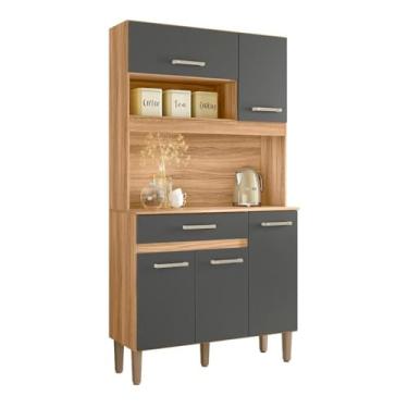 Imagem de Armario Cozinha 5 Portas e 1 Gaveta Magazine 90 Freijo/chumbo