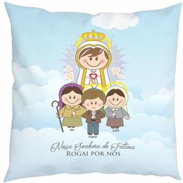 Imagem de Almofada Com Enchimento Oração Santinho Nossa Senhora de Fátima e Past