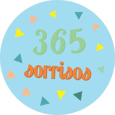 Imagem de Painel de Lona 365 Sorrisos Fundo Azul - Fabrika de Festa, 170x170cm