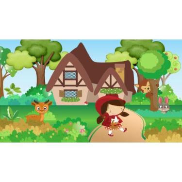 Imagem de Painel de Lona Chapeuzinho Vermelho e Lobo - Fabrika de Festa, 400x250
