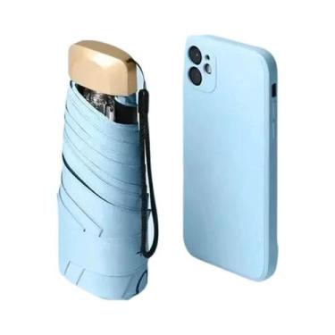 Imagem de Mini Guarda-Sol De Bolso Em Vinil, Dobrável, Proteção UV, Sombrinha Pa